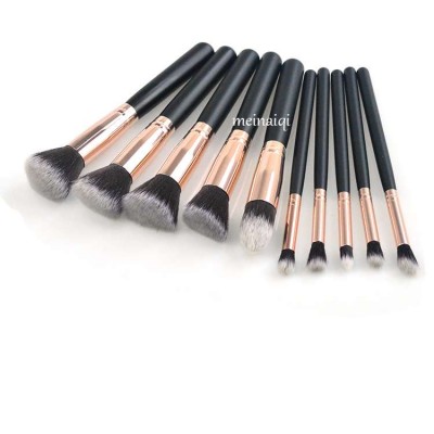 Profesional 10pcs kabuki pink gold cosmetic brushes kit pink brochas de maquillaje