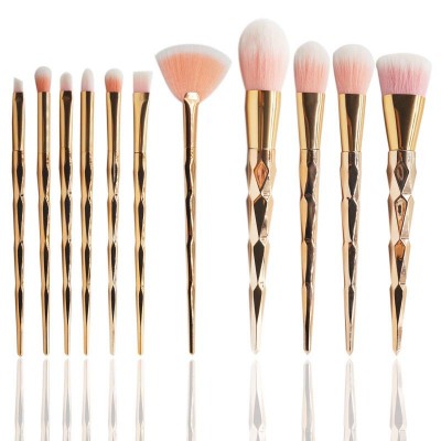 11pcs customized pink rose gold make up brushes kit liquid glitter makeup brush set