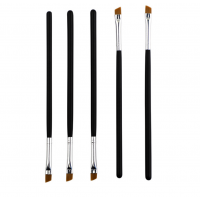 Wood handle eyebrow cosmetic eyebrow angled makeup brush