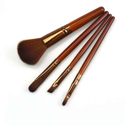 professional wooden customized coffee make up brush 4pcs makeup brush set