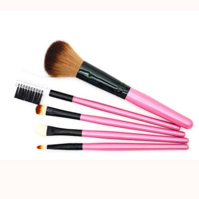 beauty products face 5 piece pink makeup brush set in case