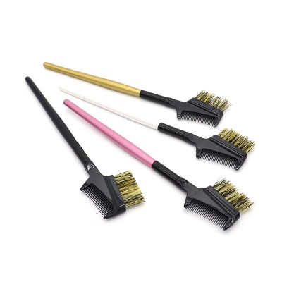 High Quality bristle hair makeup double ended eyebrow comb brush