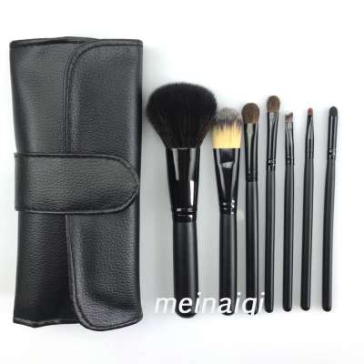 black 7pcs natural hair makeup brush set professional makeup brush