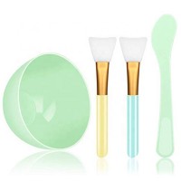 Sialia High Quality Silicone Face Mask Makeup Brush 4pcs Set With Bowl Private Label Mask Applicator Brush